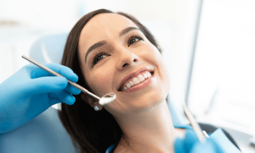 a female patient during dental checkup a female patient during dental checkup